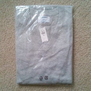 Light Weight V-Neck Long Sleeve Sweater:  Light Grey.  Unisex.  New!